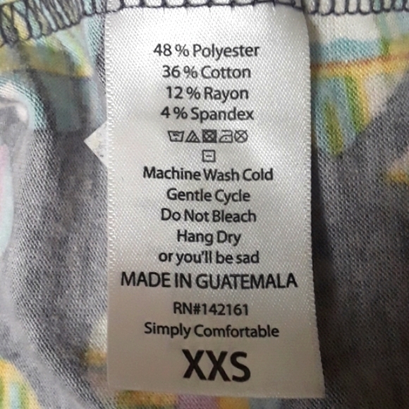 LuLaRoe NWT Sz XXS Gray Print High-Lo Tee Shirt - Picture 3 of 8